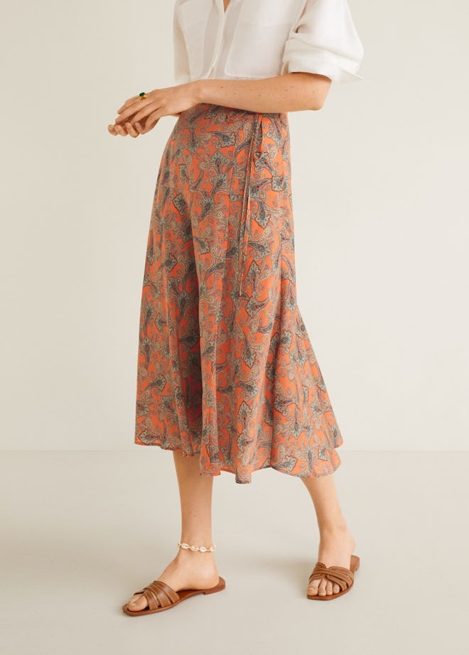 Paisley Patterned Midi Skirt