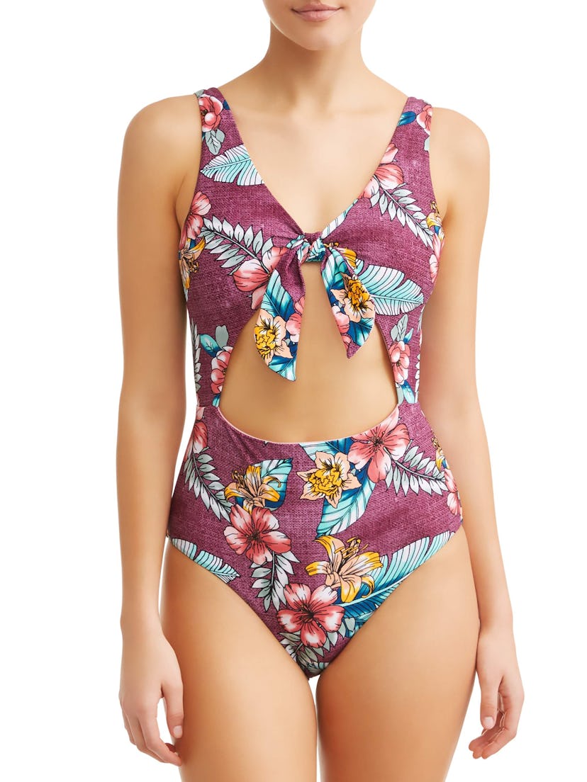 No Boundaries  Juniors Free Flo-Ral One Piece Swimsuit