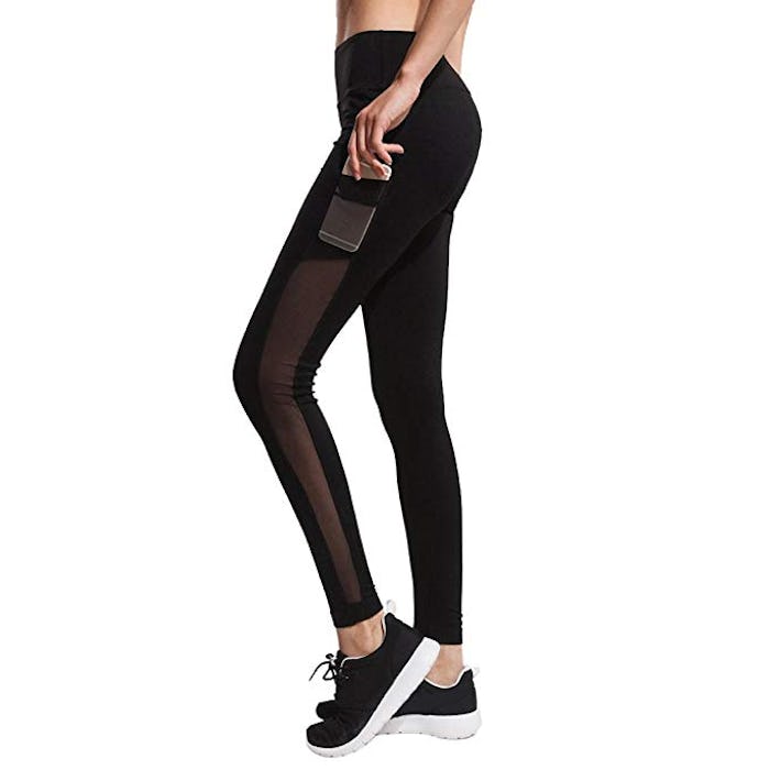 IMIDO Women's Mesh Leggings with Side Pocket