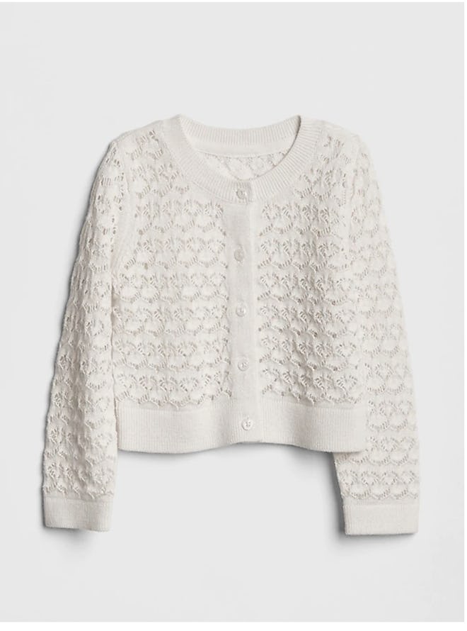 Cropped Pointelle Cardigan