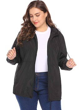 IN'VOLAND Women's Plus Size Rain Jacket Windbreaker