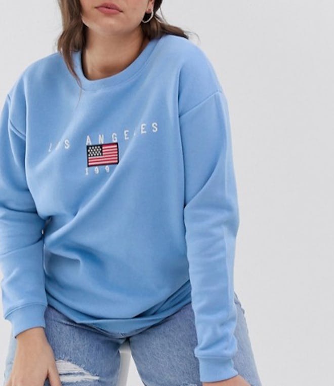 Daisy Street Sweatshirt With Vintage Los Angeles Embroidery