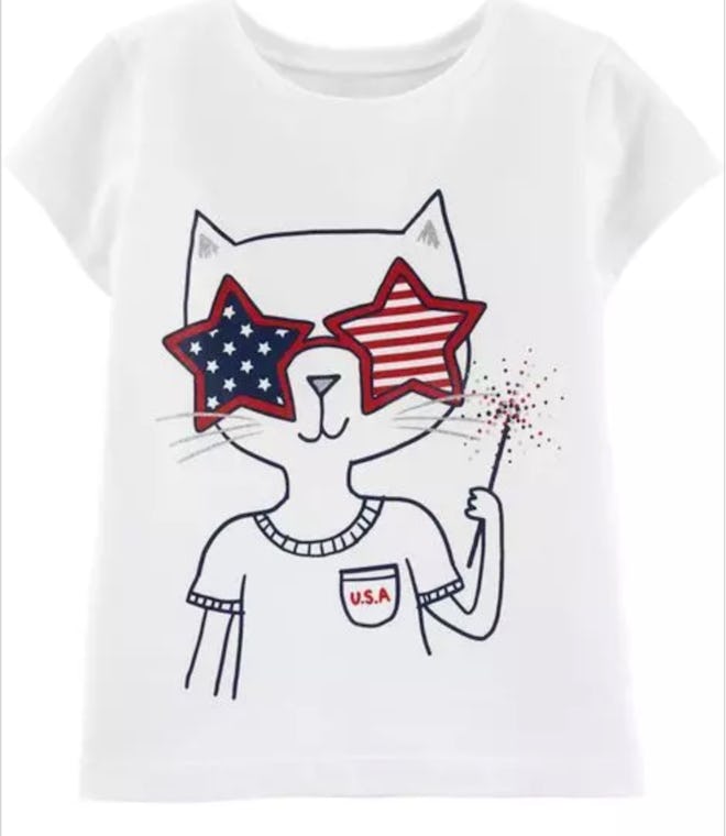 4th Of July Kitty Jersey Tee