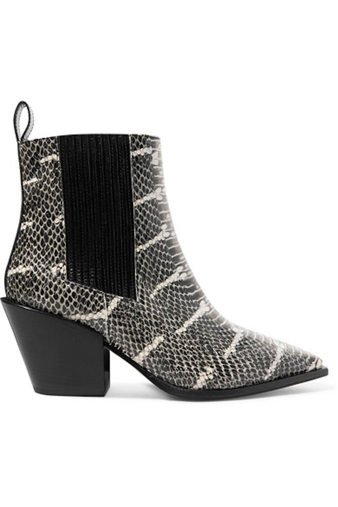 Kate Snake-Effect Leather Ankle Boots