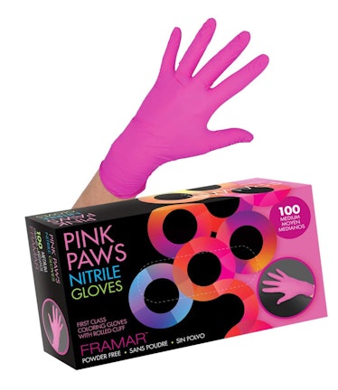 Framar Pink Paws Nitrile, Powder-Free Disposable Gloves