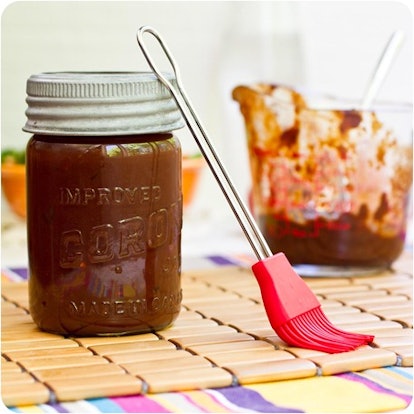 A jar of homemade BBQ sauce 