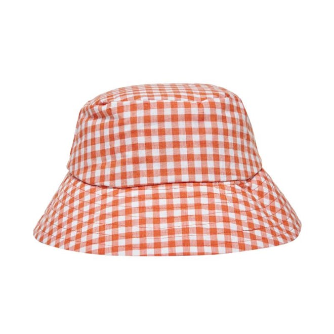 Papaya Gingham Bucket Hat