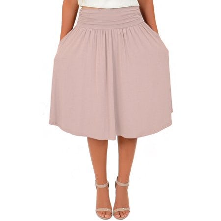 Stretch Is Comfort Mid-Length Pocket Skirt