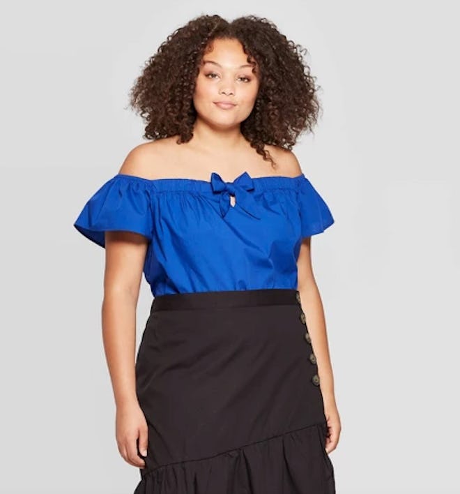 Short Sleeved Cropped Bardot Top