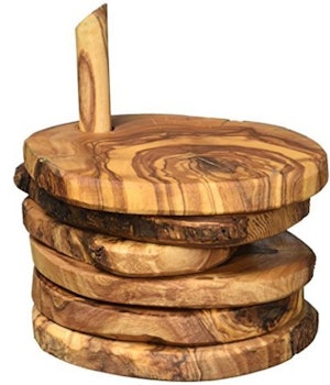 Naturally Med Olive Wood Coasters (Set of 5)