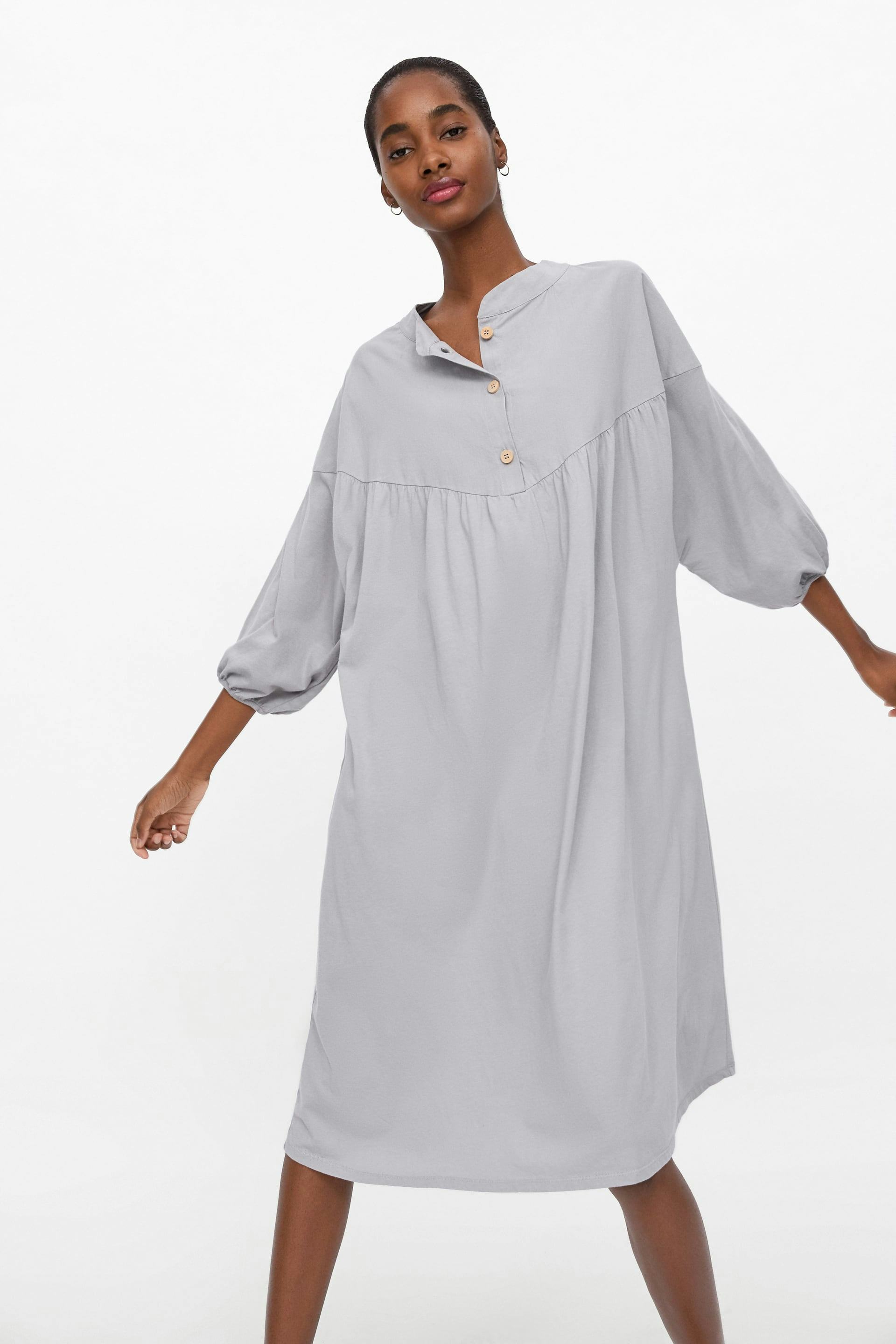 zara buttoned oversized shirt dress