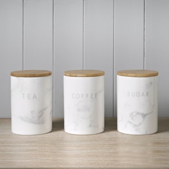 Marble Effect Kitchen Canisters 