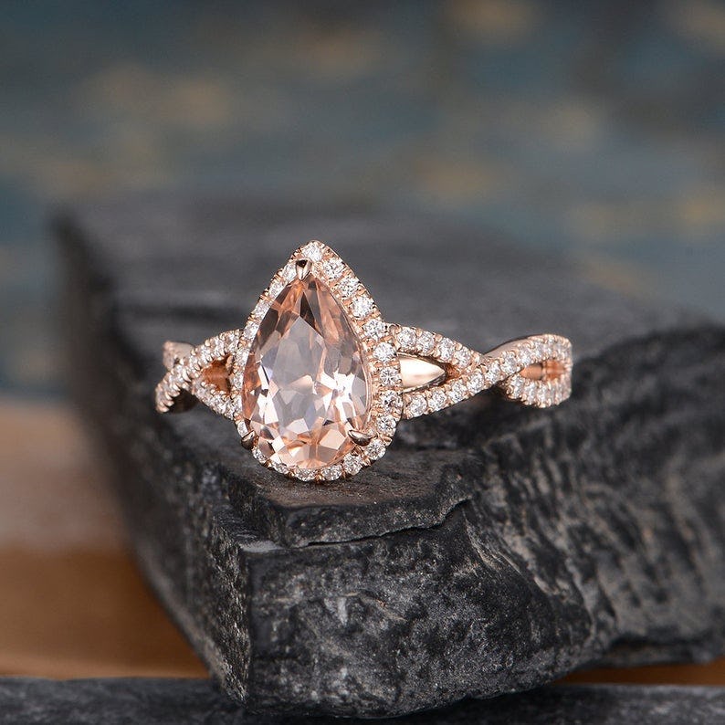 double band teardrop ring