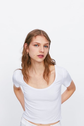 Ribbed Cropped T-Shirt