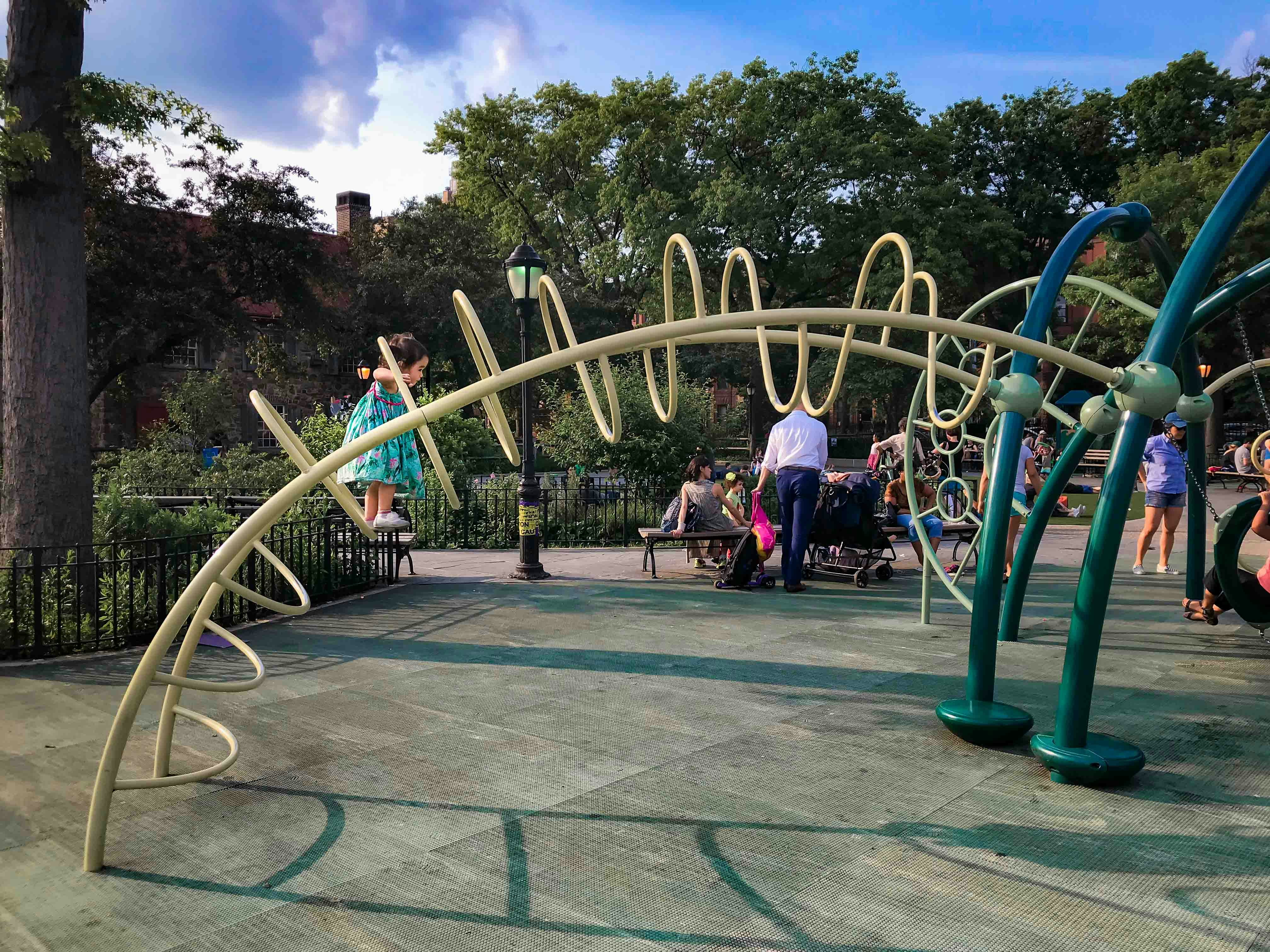 Helicopter climbing structure at a playground
