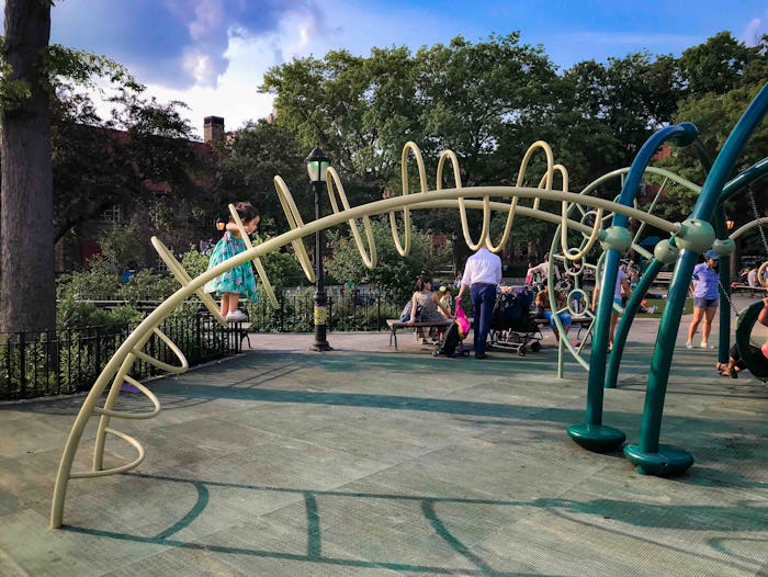 Helicopter climbing structure at a playground