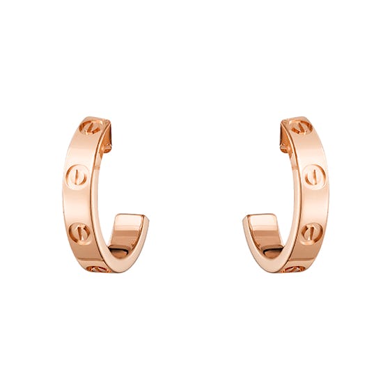 Love Earrings Rose Pink Hoops