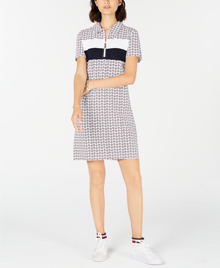 Tommy Hilfiger Colorblocked Printed Polo Dress