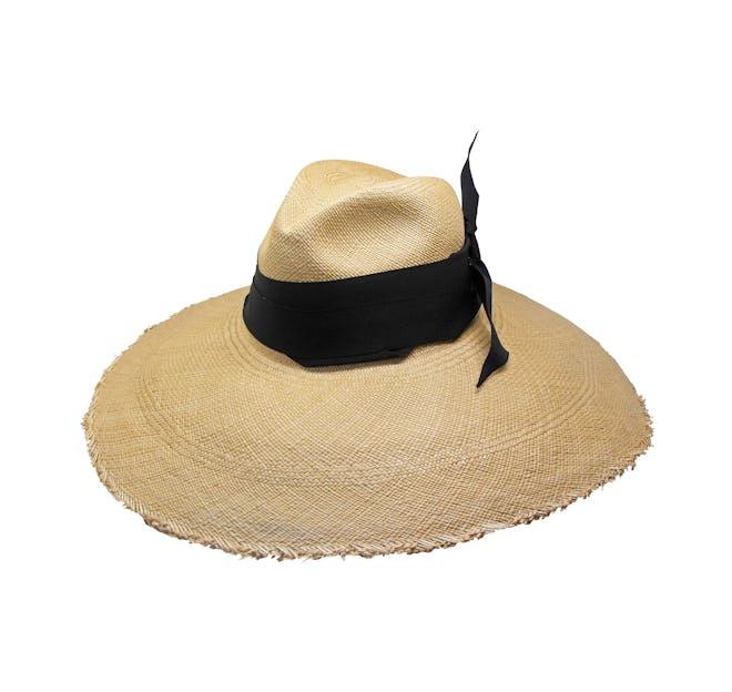 Panama Hat Frayed Long Brim Hat 