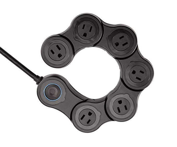 Quirky Pivot Power 6 Outlet Flexible Surge Protector Power Strip