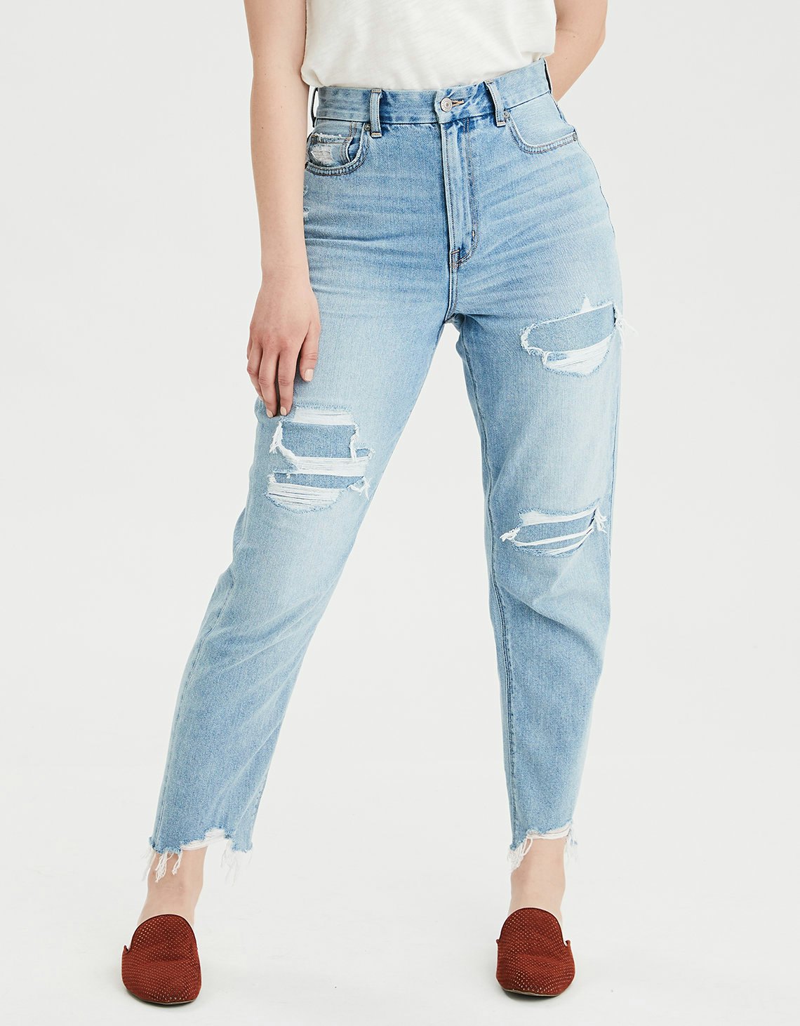 american eagle plus size mom jeans