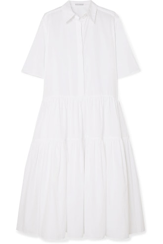 Primrose Oversized Tiered Cotton-Poplin Shirt Dress