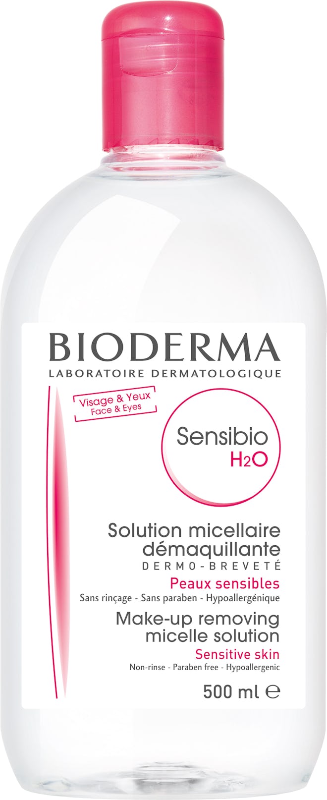 Sensibio H2O Micellar Cleansing Water and Makeup Remover Solution for Face and Eyes
