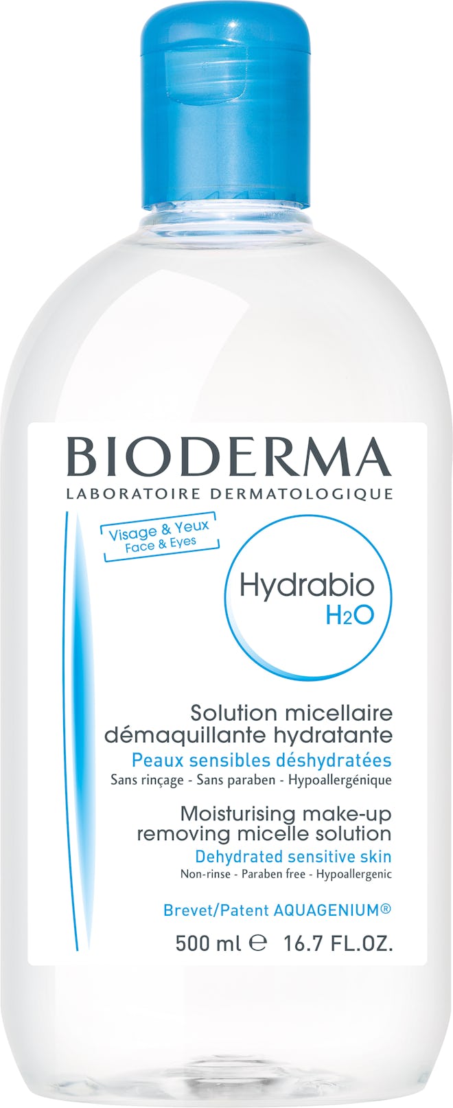 Hydrabio H2O Micellar Cleansing Water and Makeup Remover Solution for Dehydrated or Sensitive Skin