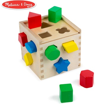 Melissa & Doug Shape Sorting Cube Classic Wooden Toy