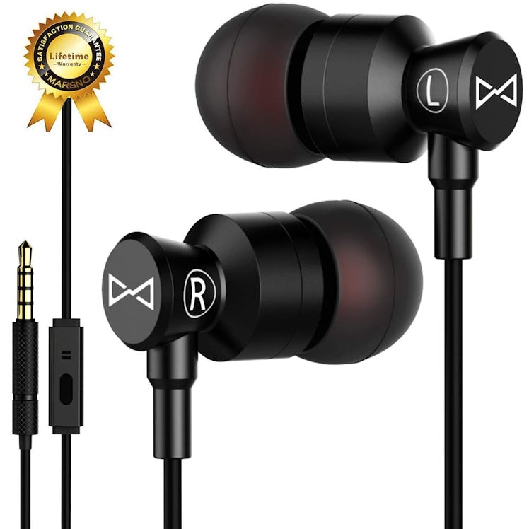  Marsno M1 Wired Metal in Ear Headphones, Noise Isolating Stereo Bass Earphones with Mic，Dynamic Dri...