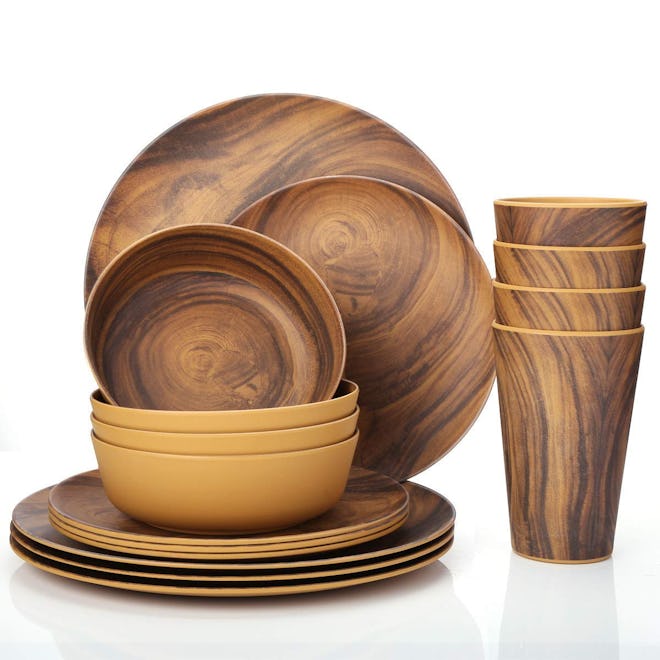 16-Piece Bamboo Tableware Set 