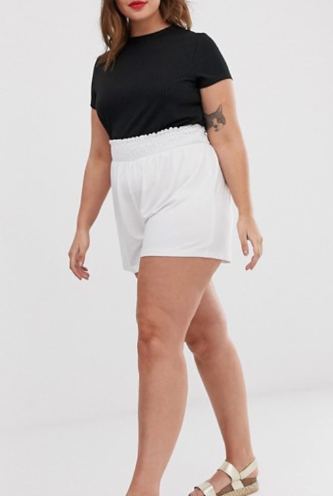 Curve shorts with shirred waist