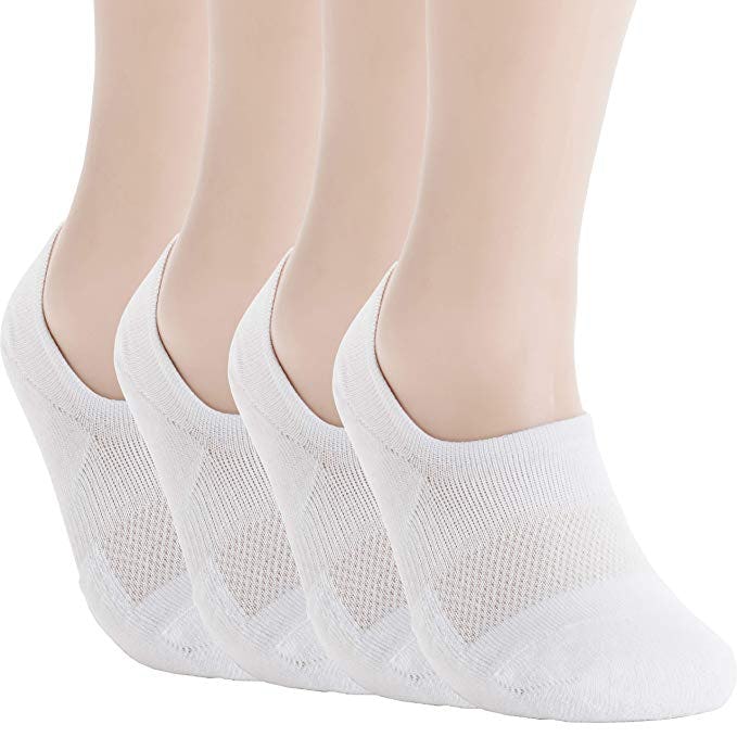 Pro Mountain Unisex No Show Cushion Athletic Cotton Socks (4 Pairs)