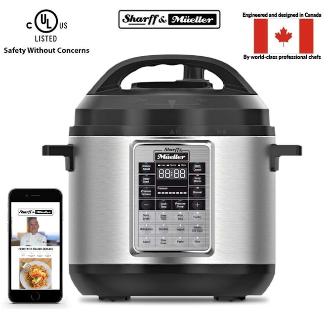 Electric Pressure Cooker 6 Quart Stainless Steel, 12-in-1 Programmable Multipot