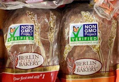 Two loafs of bread with the "NON GMO Project Verified" labels on their packaging