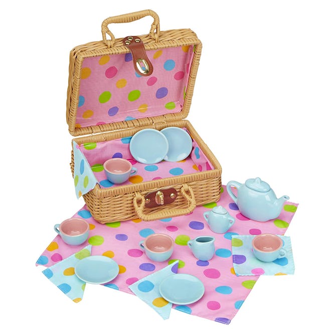 ALEX Pretend & Play Tea Set Basket