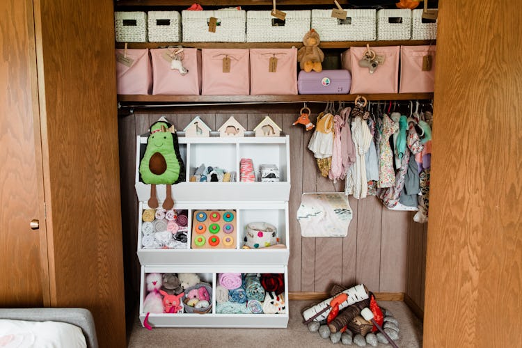 Molly Yeh's baby nursery featuring her perfectly organized closet