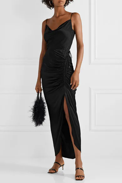 kourtney kardashian silk dress Kourtney Kardashian Wore 3 Extremely Rare Dresses to Host Her Family  Christmas Party