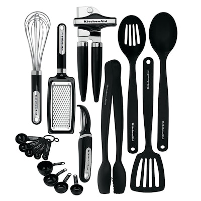 KitchenAid KC448BXOBA 17-Piece Tools and Gadget Set, Black