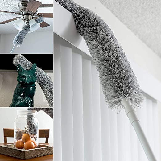 Microfiber Feather Duster with Telescoping Extension Pole