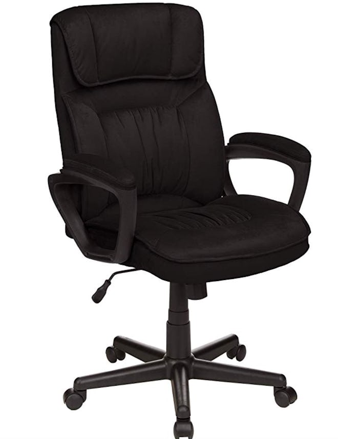 Amazon Basics Classic Office Desk Computer Chair, Adjustable, Swiveling, Microfiber, Black