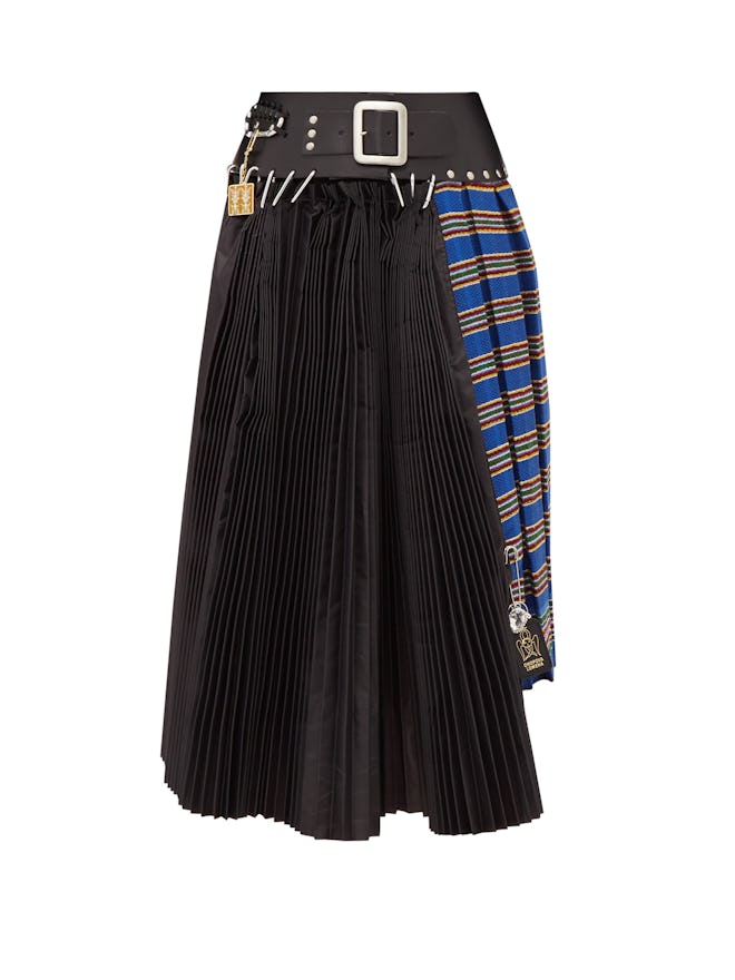 Chopova Lowena Pleated recycled-tapestry skirt