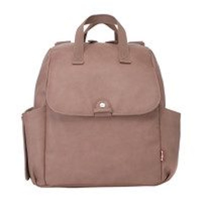 Robyn Faux Leather Convertible Backpack Diaper Bag, Dusty Rose