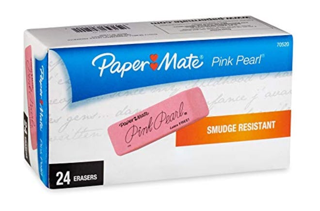 Paper Mate Pink Pearl Erasers, Medium, 24 Count