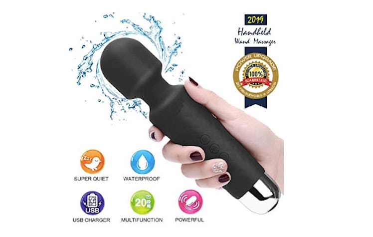 Cordless Wand Massager with 20 Vibration Modes, Waterproof & Whisper Quiet