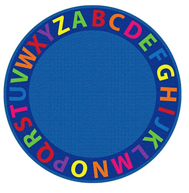 ECR4Kids Classroom A-Z Circle Time Educational Seating Rug for Children, 6-Foot Round