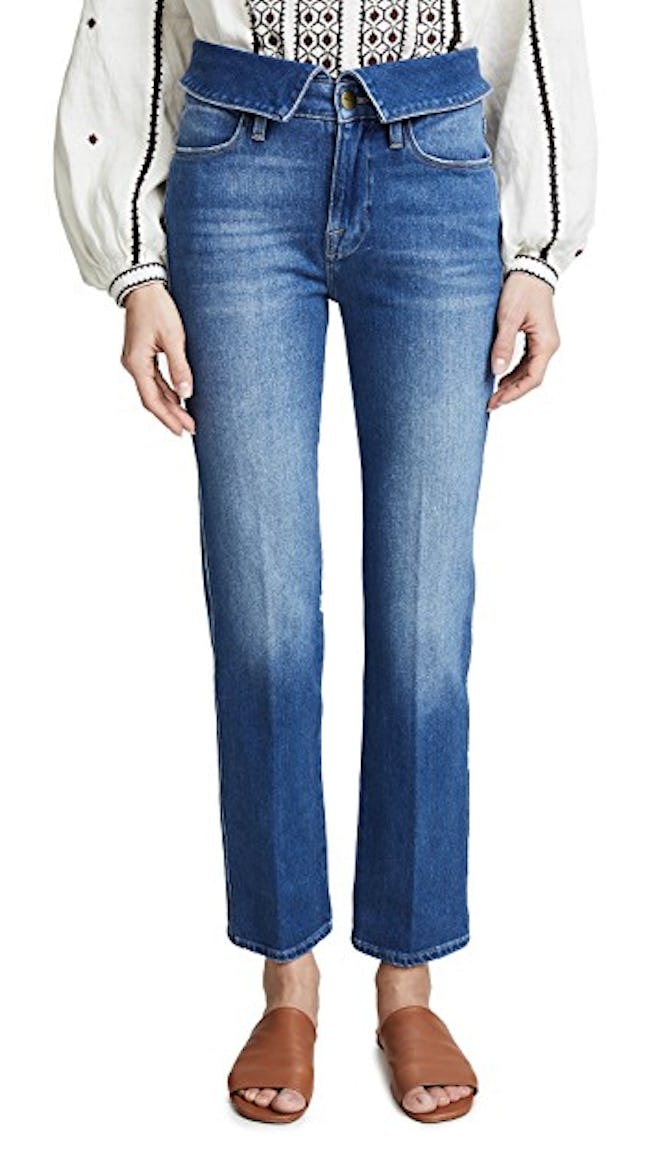 Le High Straight Fold Over Jeans