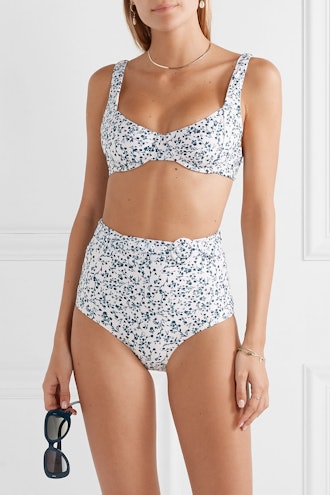 Peony + NET SUSTAIN Floral-Print Belted Bikini Briefs