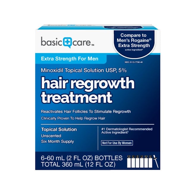 Basic Care Minoxidil Topical Solution USP, 5% Hair Regrowth Treatment for Men 