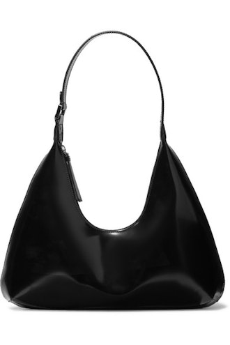 Amber Smooth And Patent-Leather Shoulder Bag